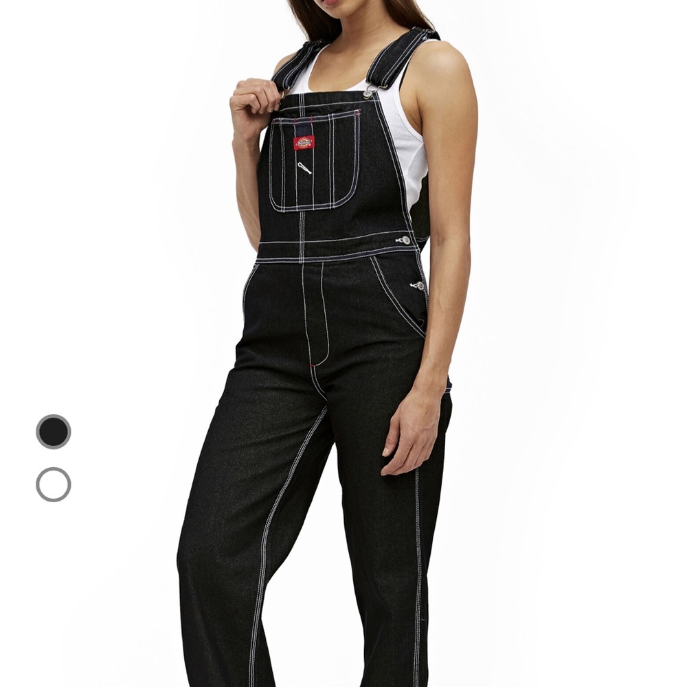 Dickies Girl Juniors Relaxed Twill Overalls, Black, Size Small. SOLD OUT.